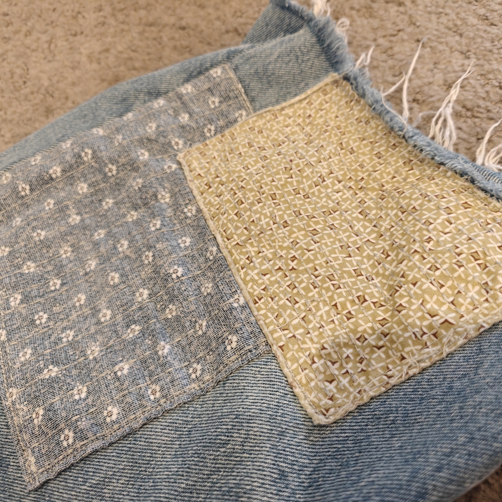 Patchwork Denim Shorts - image 4